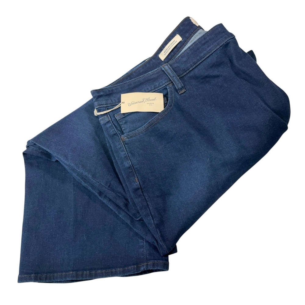 Universal Thread 28 Dark Blue Ankle Bootcut Jeans High Rise Super Stretch Casual